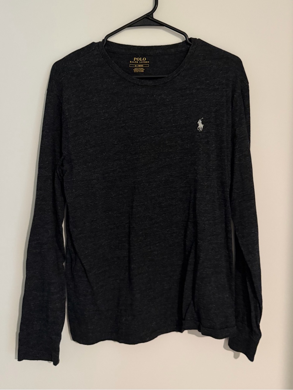 POLO BY RALPH LAUREN - Charcoal Long Sleeve Crew Neck Shirt - Men’s Medium